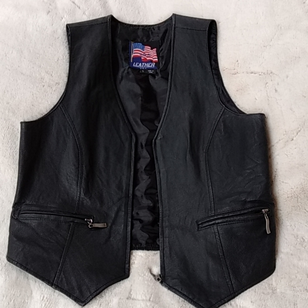 Women's leather vest